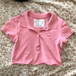 Y2K Aeropostale Pink Cropped Polo Top
